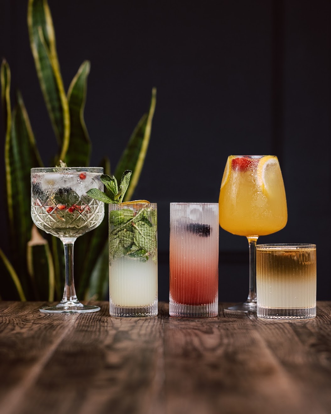 A selection of colourful drinks photographed at No.3a